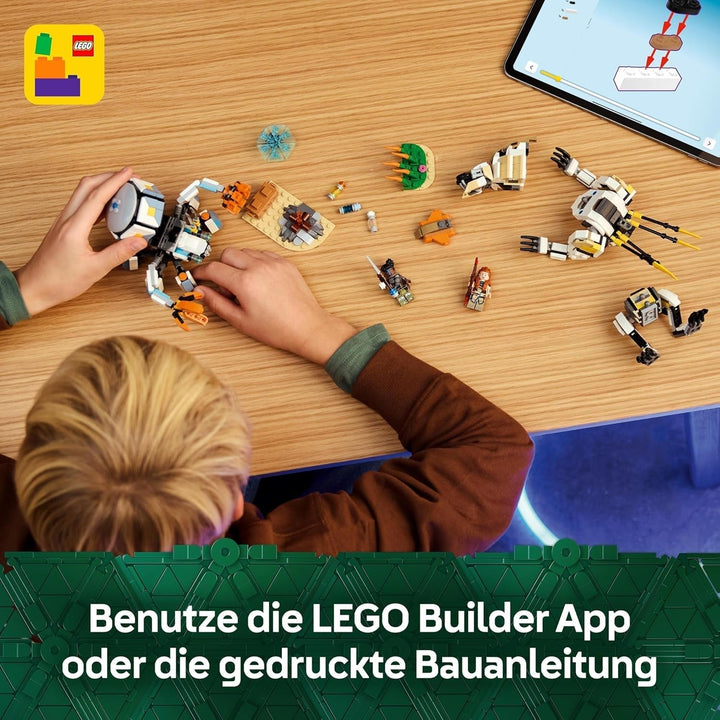 LEGO Horizon Adventures Aloy și Varl vs. Armoured Walker și Sawtooth, jucărie cu mașini monstru și minifigurine, set de colecție pentru fanii jocurilor video, băieți și fete de peste 9 ani 77037 Seturi de constructie Besuche den LEGO-Store