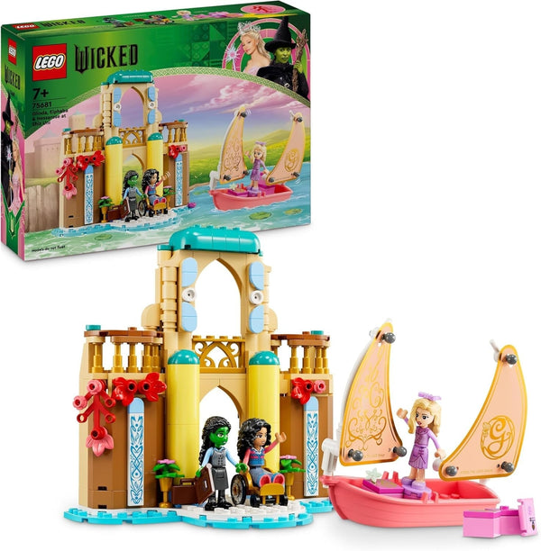 LEGO Wicked Glinda, Elphaba și Nessarose la Universitatea Shiz, barcă cu pânze și 3 figurine, barcă de jucărie, cadou pentru fete și băieți de la 7 ani, iubitorii casei de păpuși 75681 Seturi de constructie Besuche den LEGO-Store Titlu implicit