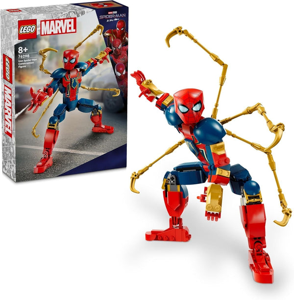 Figurină de construcție LEGO Marvel Iron Spider-Man, jucărie de acțiune cu supereroi pentru copii cu vârsta peste 8 ani, băieți și fete, set cu armură, model construibil, idee de cadou Avengers pentru fanii filmelor Marvel 76298 Seturi de constructie Besuche den LEGO-Store Titlu implicit