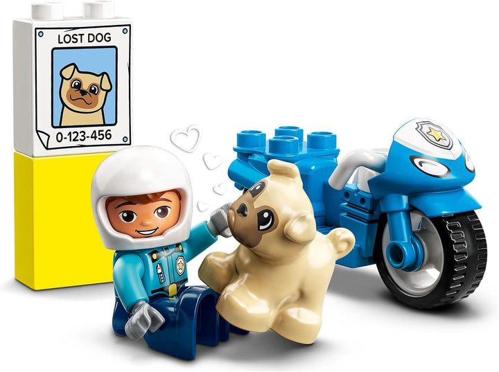 Motocicletă de poliție LEGO 10967 DUPLO, Jucărie de poliție pentru copii mici de la 2 ani, Jucărie ideală pentru abilități motorii pentru bebeluși, Motocicletă de jucărie Seturi de constructie Besuche den LEGO-Store
