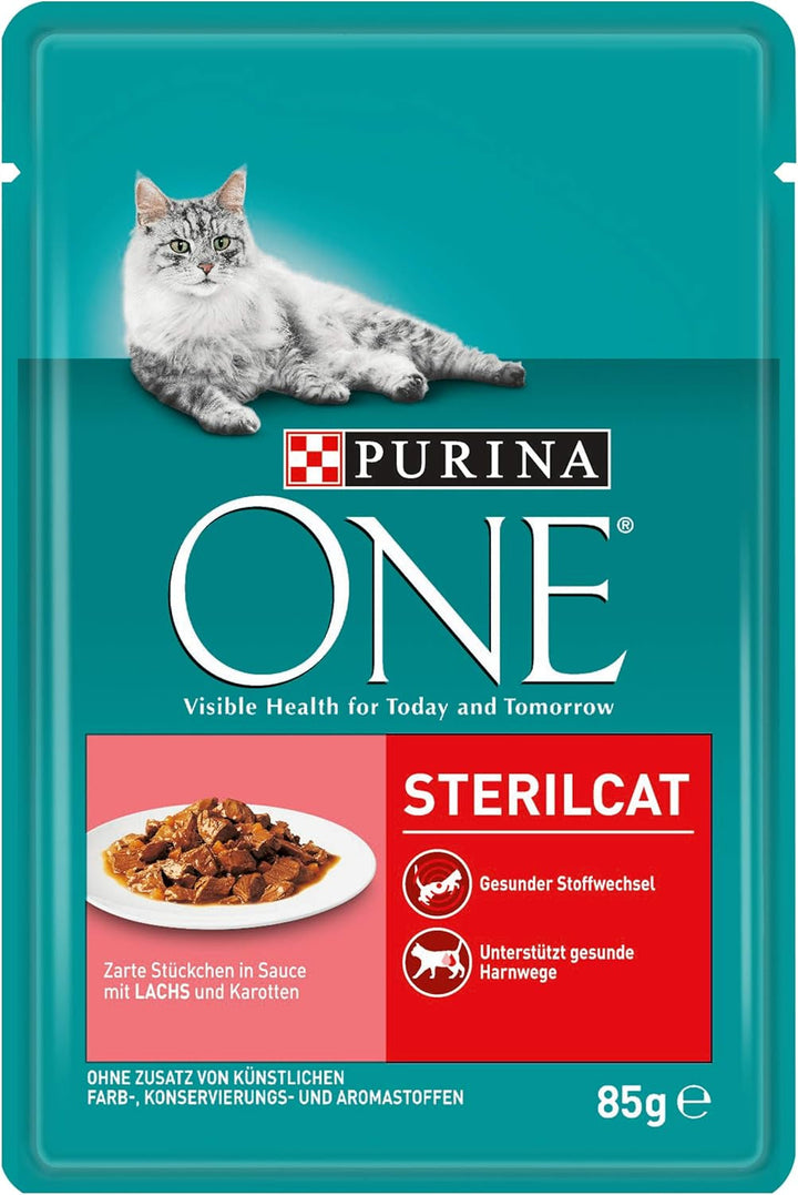 PURINA ONE STERILCAT Hrană umedă pentru pisici, bucăți fragede în sos pentru pisici sterilizate, cu curcan, pachet de 26 (26 X 85G)
