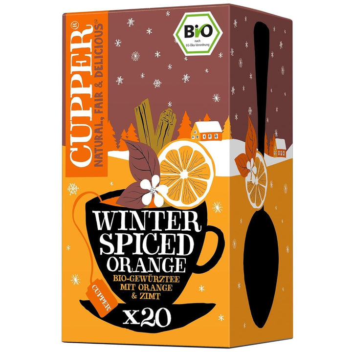 Cupper Ceai de fructe organic „Winter Strudel”, 20 pliculețe de ceai nealbite, ecologic, comerț echitabil