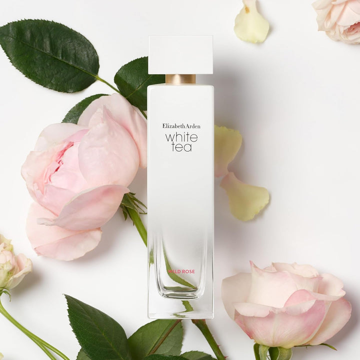 Elizabeth Arden White Tea Wild Rose – Apă de toaletă pentru femei, 50 ml, Parfum floral pentru femei cu o notă lemnoasă, Ingrediente selectate și design elegant, Parfum de zi cu zi