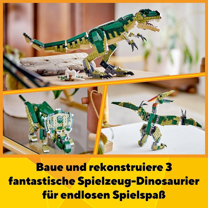 LEGO Creator T.Rex, Dino 3-in-1 pentru transformare în Triceratops sau Pterodactil, model de dinozaur mobil pentru copii, cadou pentru băieți și fete 31151 Seturi de constructie Besuche den LEGO-Store