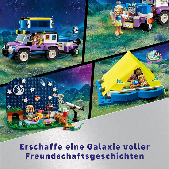 Set de vehicule de camping LEGO Friends Stargazer cu mașină de teren și telescop de jucărie, cadou de la 7 ani pentru fete și băieți, include figurile de joc Nova, Aliya și un câine 42603 Seturi de constructie Besuche den LEGO-Store
