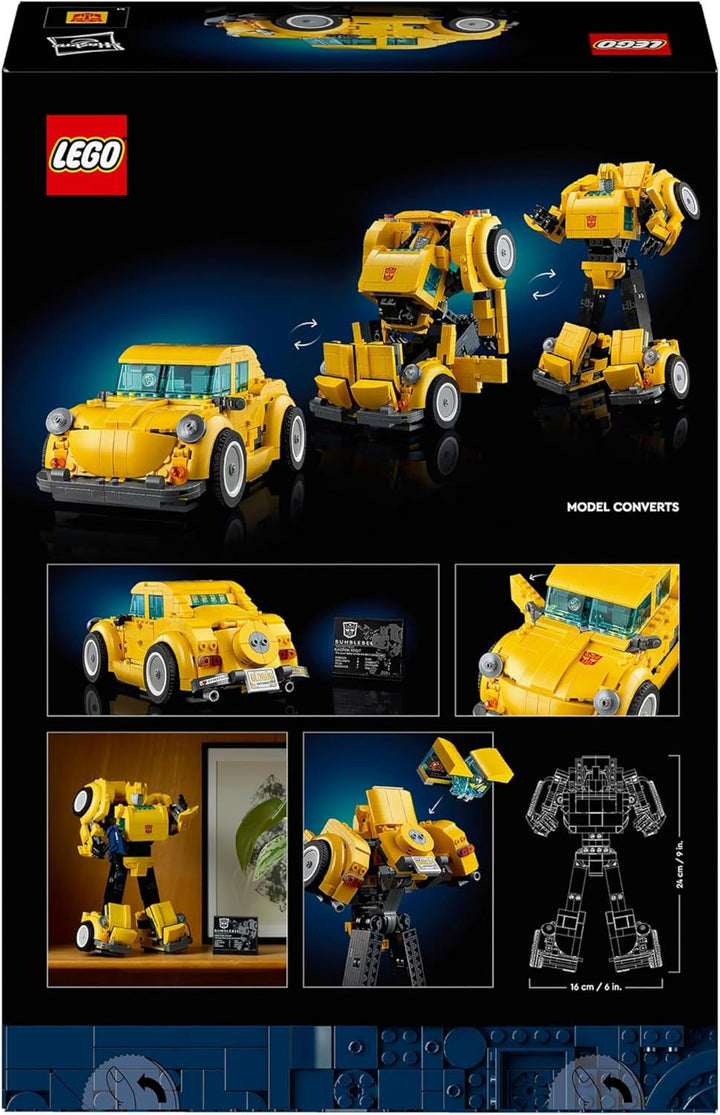 LEGO Icons Transformers Bumblebee, Figurină de acțiune robot pentru adulți de colecționat, Set de construcție pentru film pentru fanii science fiction, Poate fi transformat într-o mașină, Jucărie de aventură 10338 Seturi de constructie Besuche den LEGO-Store