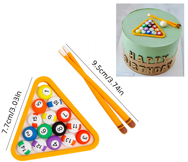 Sada na nejedlé dekorace dortů, kulečník