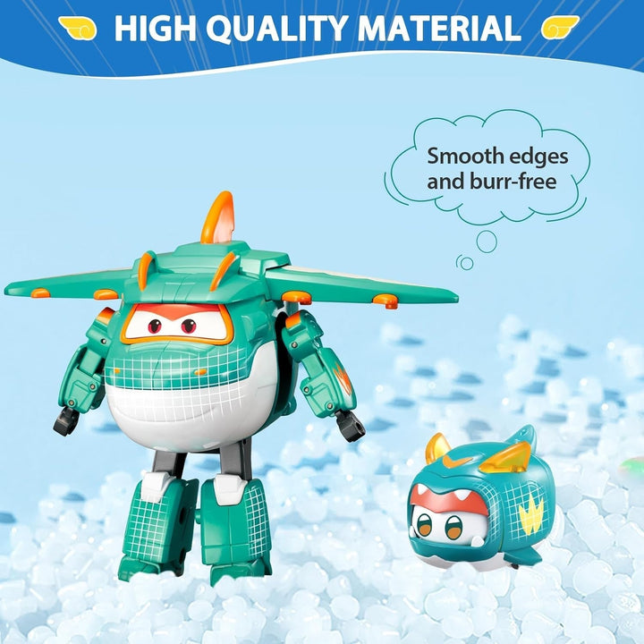 Super Wings EU770447 - Transforming Tino & Pet, figură de joacă transformabilă cu înălțimea de aprox. 14,5 cm și animal de companie cu înălțimea de aprox. 4,3 cm, pentru copii cu vârsta de peste 3 ani Action figures Naty Shop