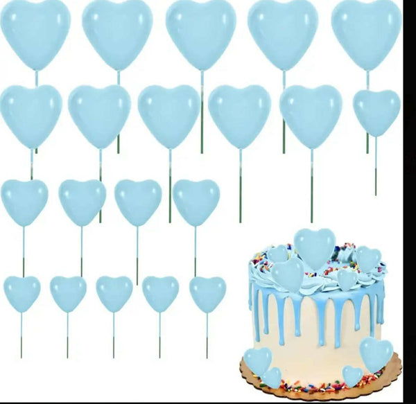 Sada 20 ks nejedlých dortových srdíček, Bleu