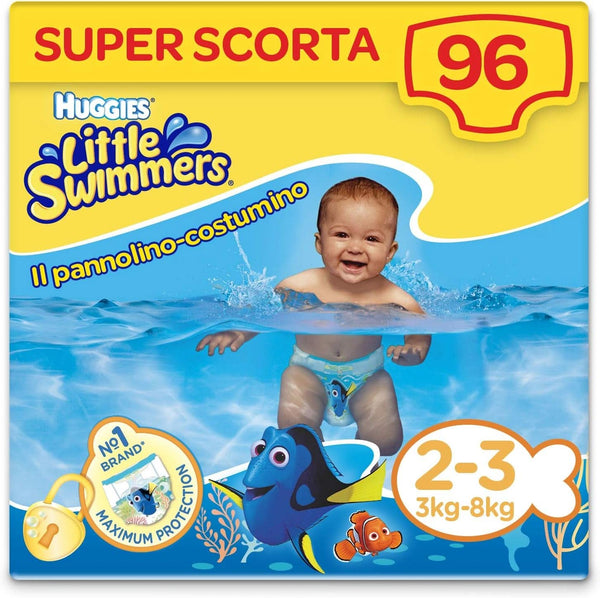 Scutece Huggies Little Swimmers, mărimea 2-3 (3-8 kg), 96 scutece Mama si Copilul Naty Shop