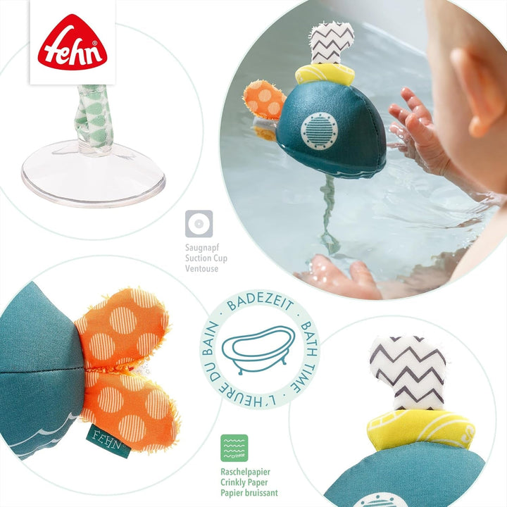 Fehn jucărie de baie submarin plutitor - Jucărie pentru bebeluși pentru cadă - Jucărie de apă plutitoare pentru distracție veselă la baie - Jucărie de baie pentru bebeluși și copii mici de la 0+ luni Jucarii Bebe Naty Shop