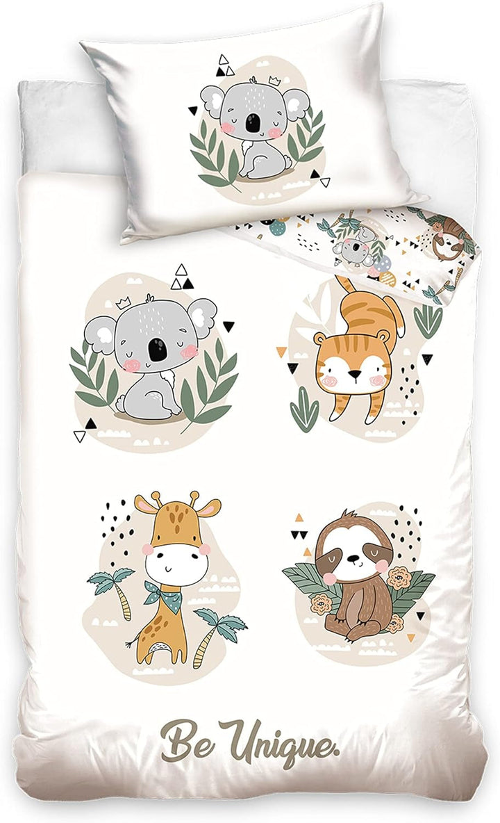Lenjerie de pat pentru baieti, diverse motive, 100% bumbac Lenjerie de pat - copii Naty Shop Animale