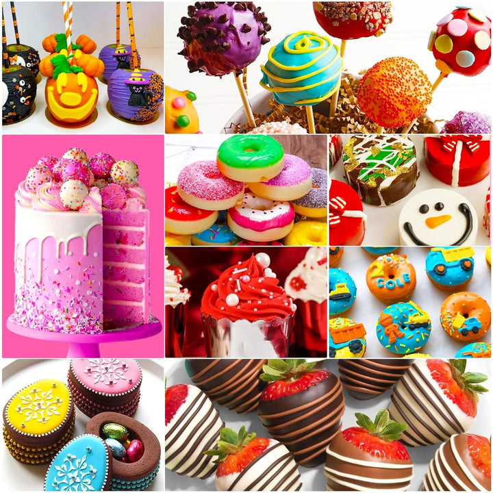 Colorant alimentar liposolubil - 22 de culori colorant alimentar pe bază de ulei pentru ciocolată, dulciuri, prăjituri, copt, macarons - colorant alimentar concentrat pentru decorarea torturilor, cremă de unt, fondant - 6 ml fiecare