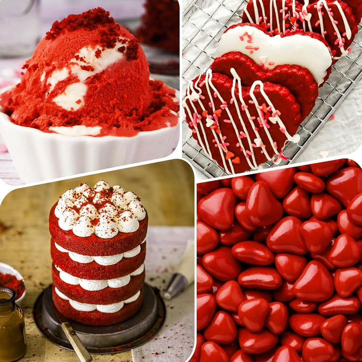 Colorant alimentar în gel - Colorant alimentar în gel foarte concentrat pentru prăjituri, copt, ouă de Paște, băuturi - Colorant alimentar fără zahăr pentru fondant, glazură, slime, decorarea torturilor (Red Velvet, 150G)