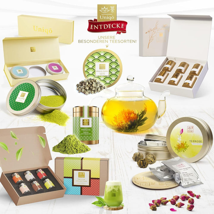 Set cadou cu flori de ceai cu 6 trandafiri de ceai, set de ceai cadou pentru femei | Idei originale de cadouri pentru Crăciun, ziua de naștere sau orice ocazie