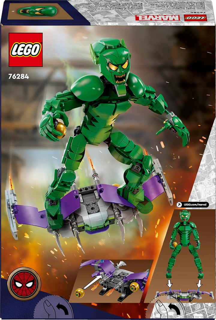 Figura de construcție LEGO Marvel Green Goblin, jucărie de construcție mobilă Super Villain pentru copii 8+, băieți și fete, set Spider-Man Universe cu glisoare și bombe de dovleac, idee de cadou Superhero 76284 Seturi de constructie Besuche den LEGO-Store