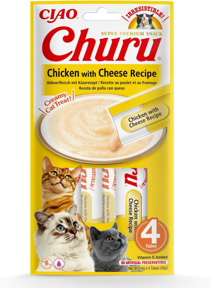 INABA Churu The Best Cat Treats For Vet, Training, Bonding, Dulciuri cremoase pentru pisici, cutie variată cu 100% carne naturală | Fără cereale, fără zahăr, cu conținut scăzut de calorii 40 X 14 G