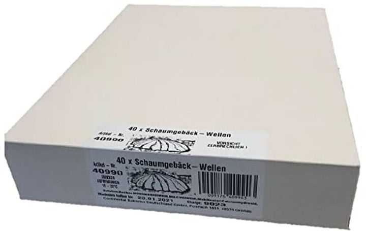 Bezele de calitate, bezele ondulate fine cu aromă de vanilie, bezele albe, 40 de bucăți, 1 bucată (pachet de 40)