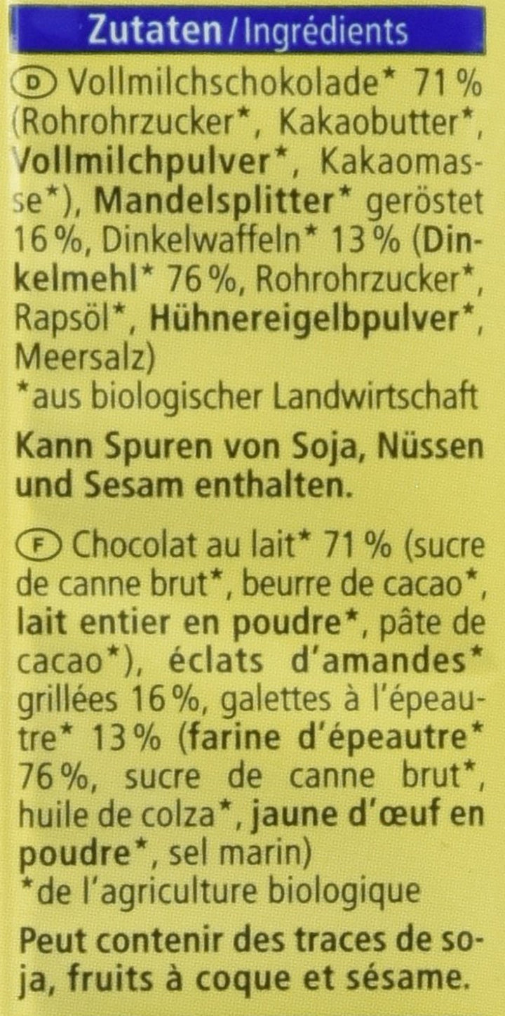 Taler crocant din speltă organică cu felii de migdale, 100 g
