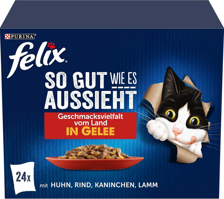 FELIX so Gut Wie Es Aussieht hrană pentru pisici umedă în jeleu, variety mix, pachet de 6 (6 X 12 pungi a 85G)