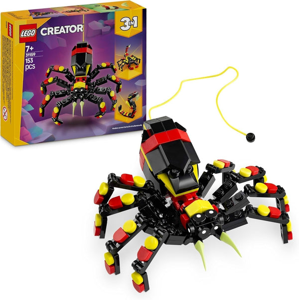 LEGO Creator 3In1 Animale sălbatice: Păianjen surpriză - jucărie de reconstruit într-o figură de scorpion sau șarpe - set de construcție cu 3 modele - cadou pentru băieți și fete de la 7 ani 31159 Seturi de constructie Besuche den LEGO-Store Titlu implicit