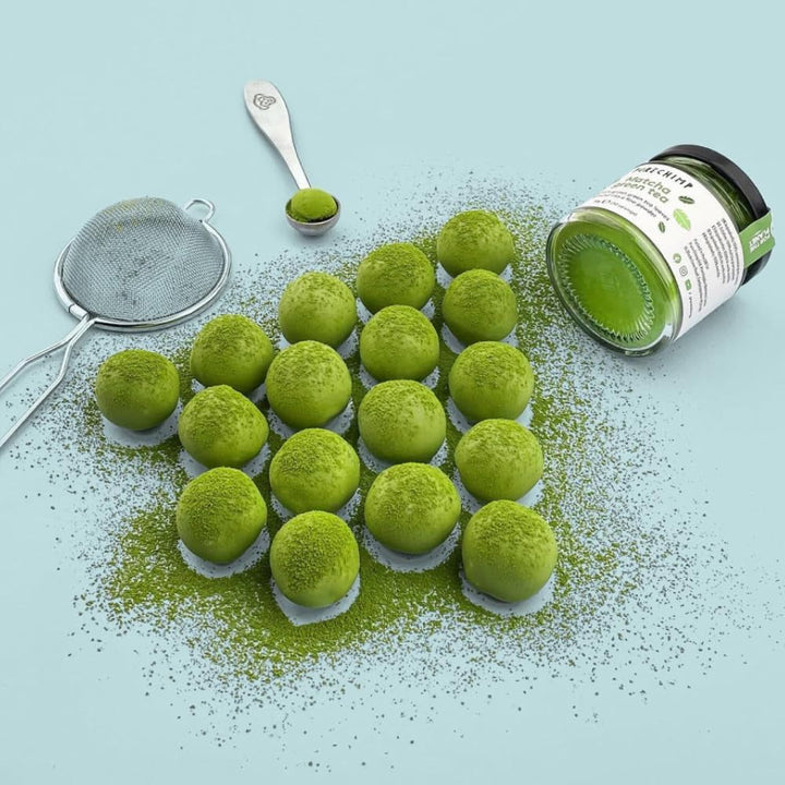 Pudră de matcha Purechimp de calitate ceremonială 50 g. Pudră de ceai 100% pură din culturi umbrite pentru latte, infuzii și rețete. Borcan reciclabil. Bogat în antioxidanți.