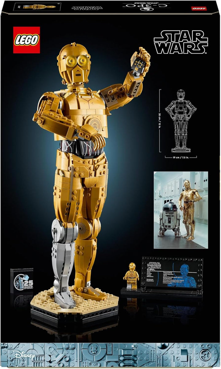LEGO Star Wars C-3PO B, droid construibil, model de colecționat, construit și expus, idee de cadou nostalgic pentru adulți și fani, piesă de colecție, Playset fantezie 75398 Seturi de constructie Besuche den LEGO-Store