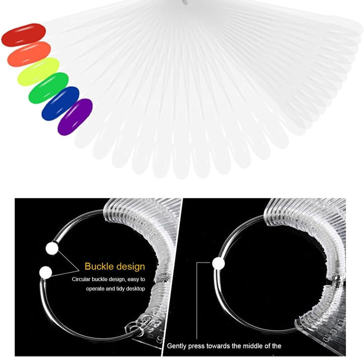 100 de accesorii pentru semnarea unghiilor, șabloane pentru unghii, cap rotund transparent și culoare naturală tip balet, accesorii pentru semnarea unghiilor, vine cu 2 autocolante digitale cu sclipici 1-100