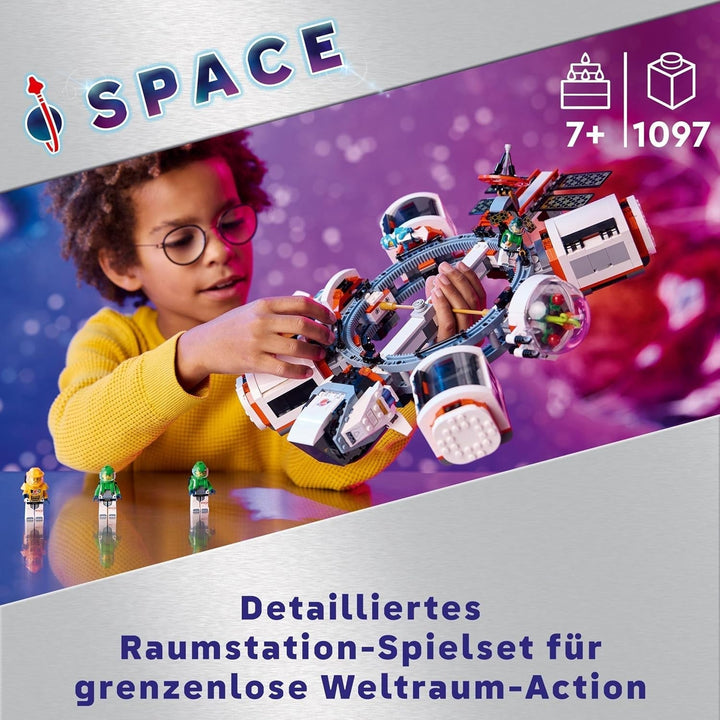 Stație spațială modulară LEGO City Space, model de navă spațială cu vehicule spațiale, cadou pentru copii, băieți și fete de la 7 ani, stație de cercetare modulară cu 6 figurine de astronauți 60433 Seturi de constructie Besuche den LEGO-Store