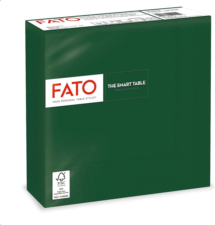 Fato - Șervețele de hârtie de unică folosință, Ideale pentru prânzuri informale și bufete, Pachet de 40 de șervețele, Dimensiune 38X38, Pliate 4 ori, 2 straturi, Culoare Bordeaux, 100% hârtie din celuloză pură, FSC