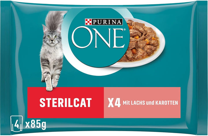 PURINA ONE STERILCAT Hrană umedă pentru pisici, bucăți fragede în sos pentru pisici sterilizate, cu curcan, pachet de 26 (26 X 85G)