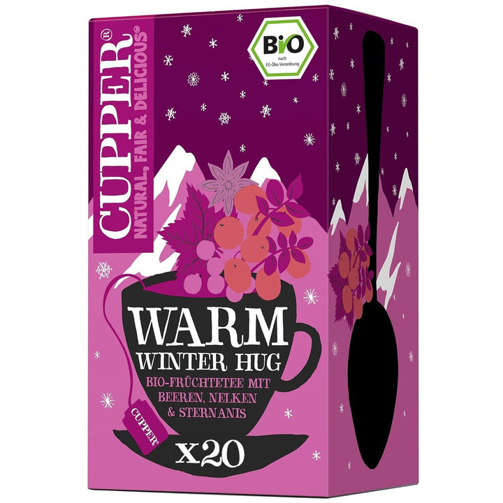 Cupper Ceai de fructe organic „Winter Strudel”, 20 pliculețe de ceai nealbite, ecologic, comerț echitabil