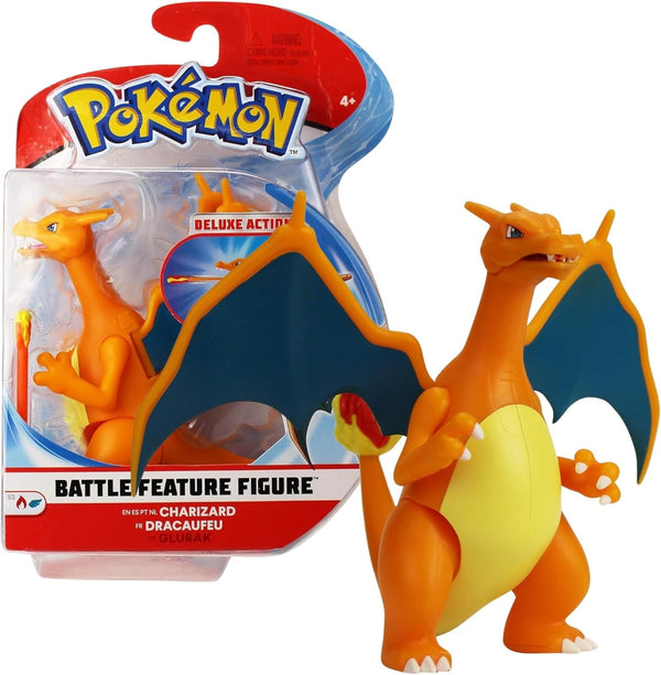 Pokémon PKW0368 - Battle Feature Figure - Glurak, figură mobilă oficială, 11,5 cm Action figures Naty Shop Titlu implicit