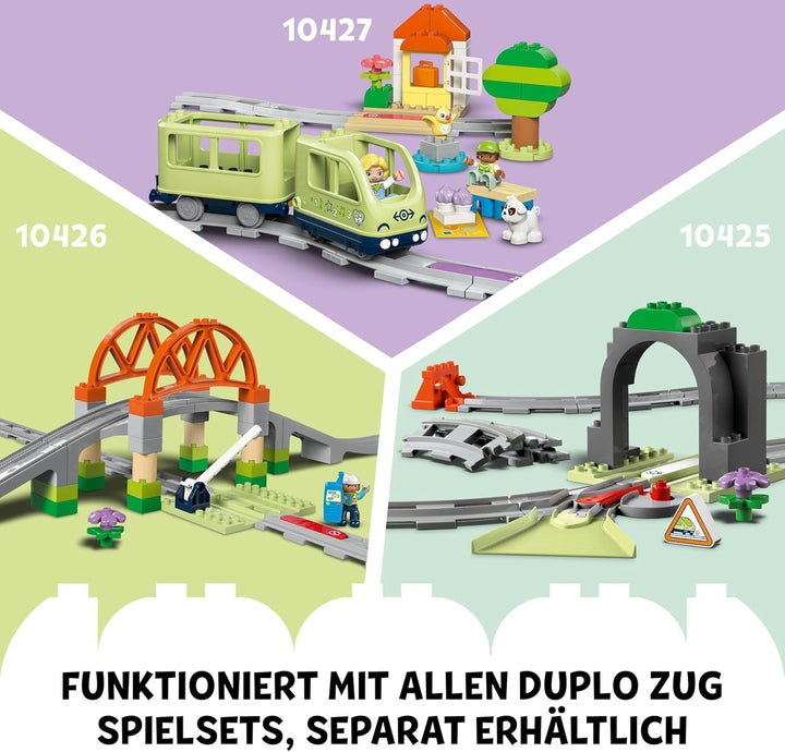 LEGO DUPLO Town Interactive Adventure Train, Playset cu lumini și sunete pentru jocuri de rol, permite copiilor de la 2 ani să construiască șine, jucărie educativă pentru preșcolari 10427 Seturi de constructie Besuche den LEGO-Store