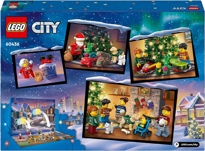 LEGO City Advent Calendar 2024, cadou de Advent pentru copii de la 5 ani, 24 de surprize, minifigurine în salopete de Crăciun, Moș Crăciun și doamna Moș Crăciun, cadou de Crăciun 60436 Seturi de constructie Besuche den LEGO-Store