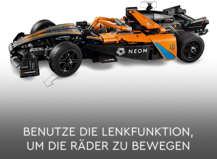 Mașină de curse LEGO Technic NEOM Mclaren Formula E, jucărie cu mașină de curse pentru copii de la 9 ani, băieți și fete, kit de mașină model, decor pentru camera copiilor, idee de cadou pentru ziua de naștere 42169 Seturi de constructie Besuche den LEGO-Store