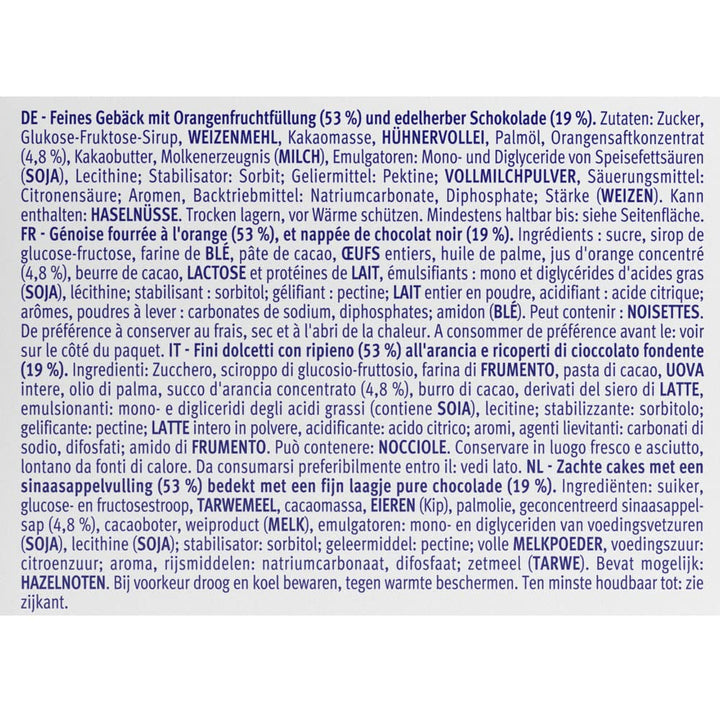 Bahlsen Messino Edelherb - Pachet de 4 - Aluat pufos cu umplutură de portocale și ciocolată Edelherb (1 x 125 g)