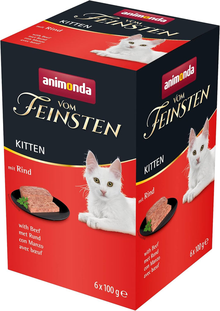 Animonda Vom Feinsten Kitten Variety For Kittens (32 X 100G), hrană umedă pentru pisici tinere, hrană pentru pisici fără cereale și zahăr, cu 100% ingrediente din carne proaspătă