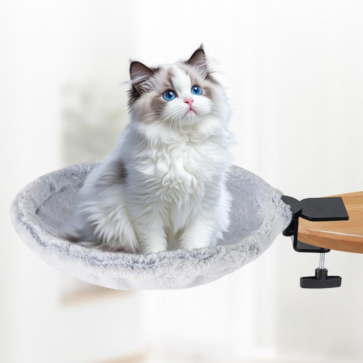 Pat pentru pisici - Hamac rotativ la 360°, Hamac robust pentru pisici cu cadru metalic, Pat și coș pentru pisici pentru dormit la birou și acasă