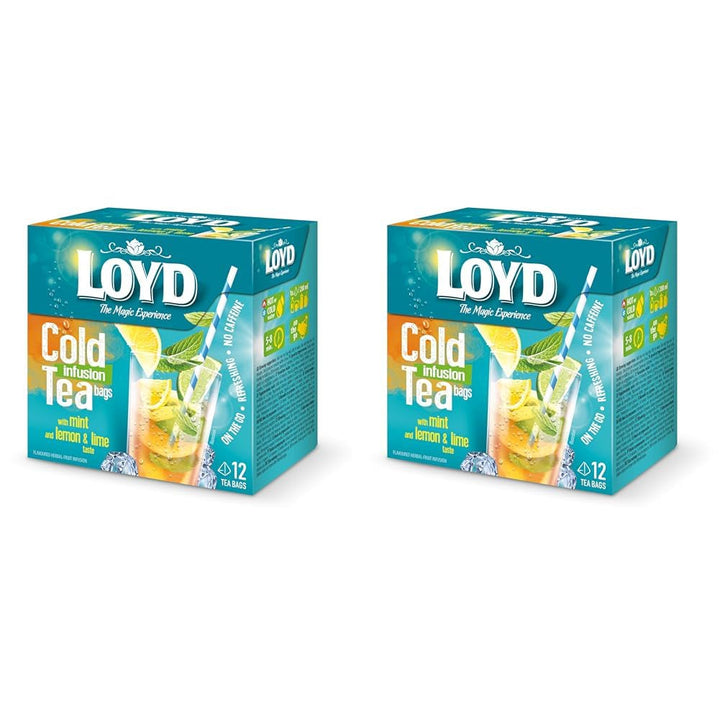 LOYD - Ceai rece cu căpșuni și zmeură - 12 pliculețe piramidale, ceai rece de vară, ceai rece aromatizat, cu ingrediente naturale, apă aromatizată, fără adaos de zahăr, preparat la rece - 30 g