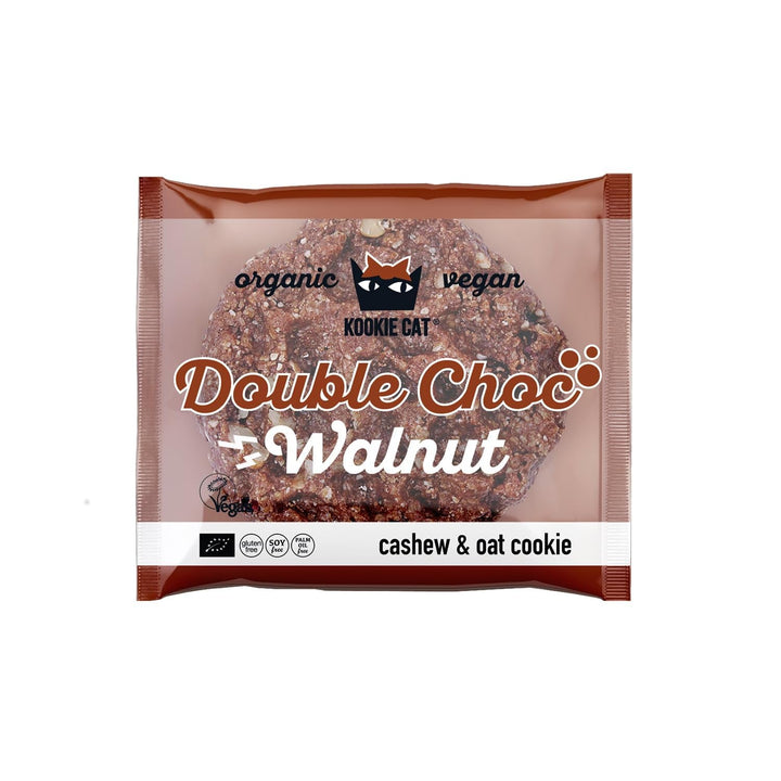 Ciocolată dublă cu nuci - Fursecuri vegane, fără gluten, fără soia, organice, cu caju și ovăz - 12 x 50g pachet multiplu (pachet de 2)