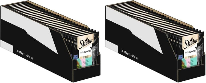 SHEBA Portion Pouch Hrană umedă pentru pisici Selection In Sauce With Salmon And Pollock Msc-Certified 28 X 85G