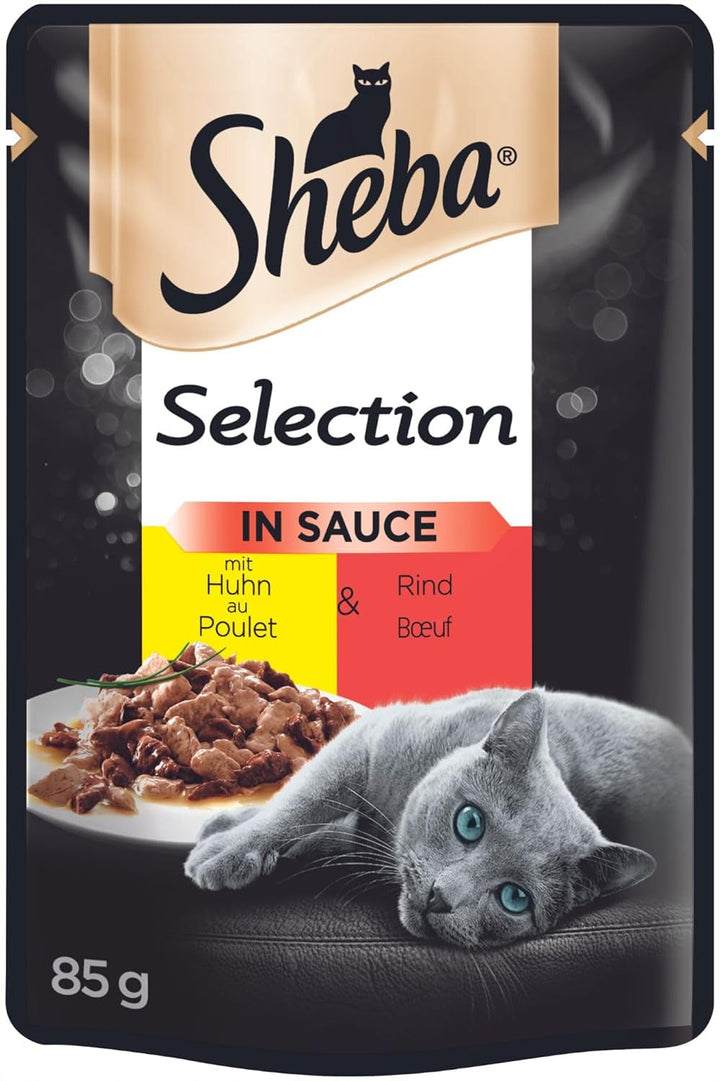 SHEBA Portion Pouch Hrană umedă pentru pisici Selection In Sauce With Salmon And Pollock Msc-Certified 28 X 85G