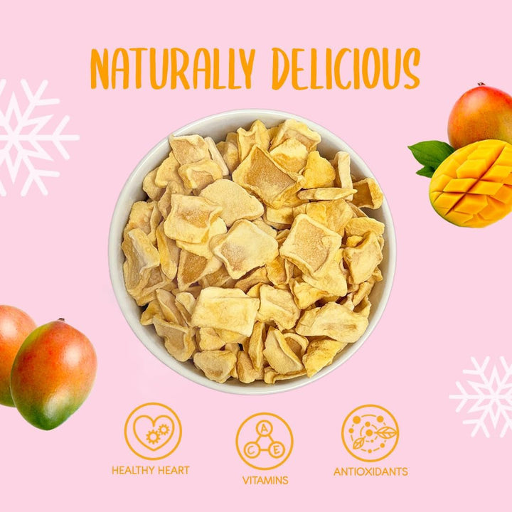 Felii de mango liofilizate 100g - chipsuri de mango liofilizate - fructe uscate liofilizate - fructe liofilizate, mango uscat pentru decorare, gustări, smoothie-uri, deserturi Produse deshidratate Naty Shop