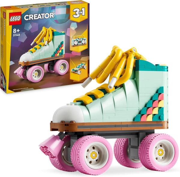 Jucărie LEGO Creator 3In1 Roller Skate pentru fete și băieți cu Mini Skateboard și Boombox, decor retro pentru dormitor, cadou de ziua de naștere pentru copii de la 8 ani 31148 Seturi de constructie Besuche den LEGO-Store Singur