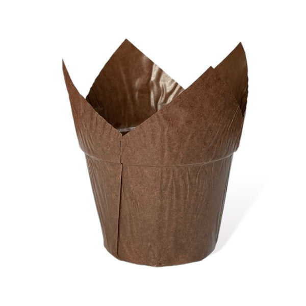 Forme de copt maro pentru brioșe sub formă de lalea 20 buc Nati Shop