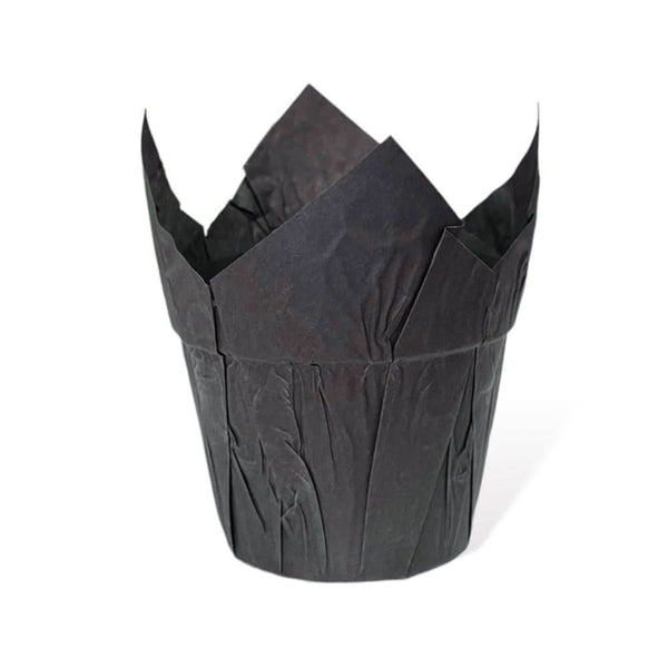 Forme de copt negre pentru brioșe sub formă de lalea 20 buc Nati Shop