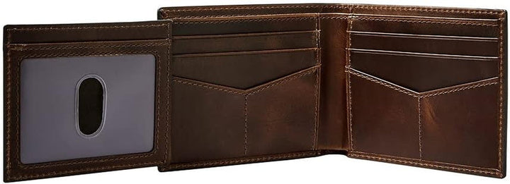 Fossil Mens Derrick Travel Accessory Bi Fold Wallet, Dark Brown, 11.43 cm L x 1.6 W 9.22 H EU Portofel Barbati Naty Shop