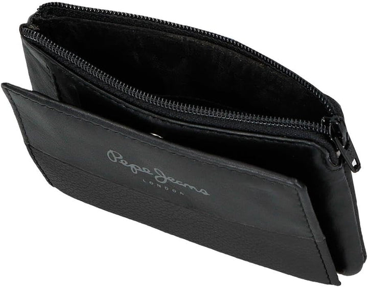 Pepe Jeans Joumma Bags Double Purse, Negru, 11 x 7 x 1,5 cm, Piele, Negru, Talla única, Portofel Portofel Barbati Naty Shop