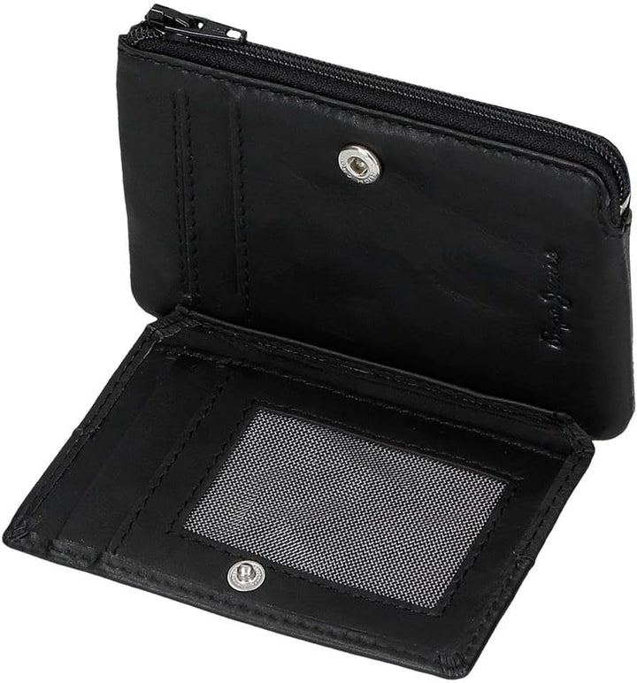 Pepe Jeans Joumma Bags Double Purse, Negru, 11 x 7 x 1,5 cm, Piele, Negru, Talla única, Portofel Portofel Barbati Naty Shop